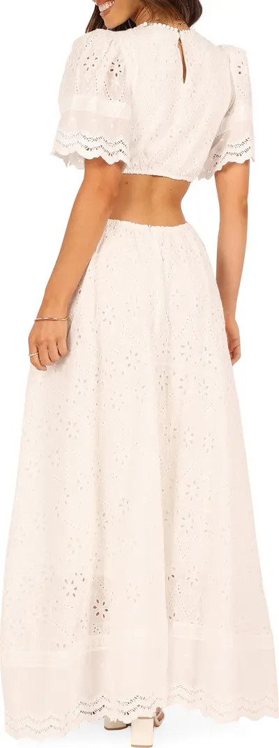 Merletto Short Sleeve Cutout Eyelet Maxi Dress | Nordstrom