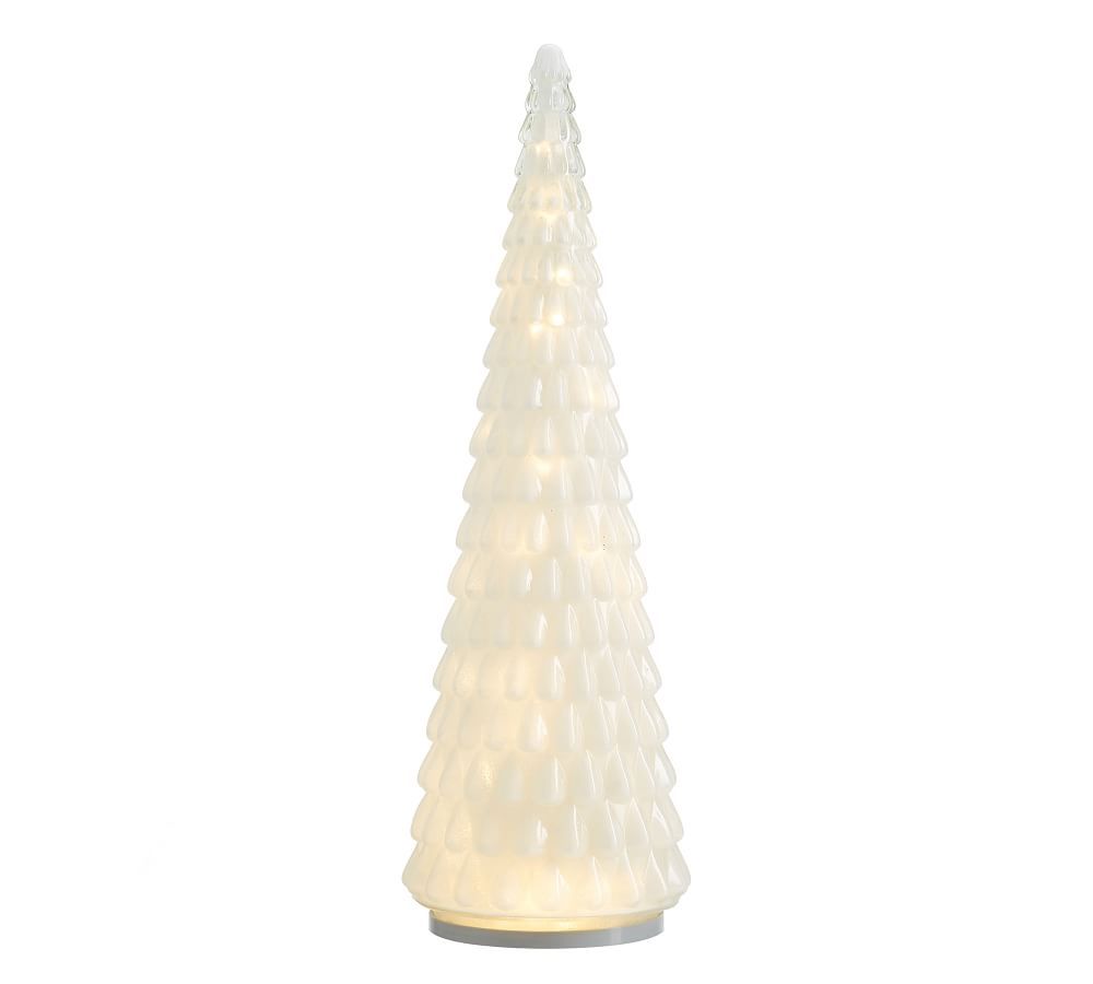 Pre-Lit Beaded Glass Tree, White, XL, 27&amp;quot;H | Pottery Barn (US)