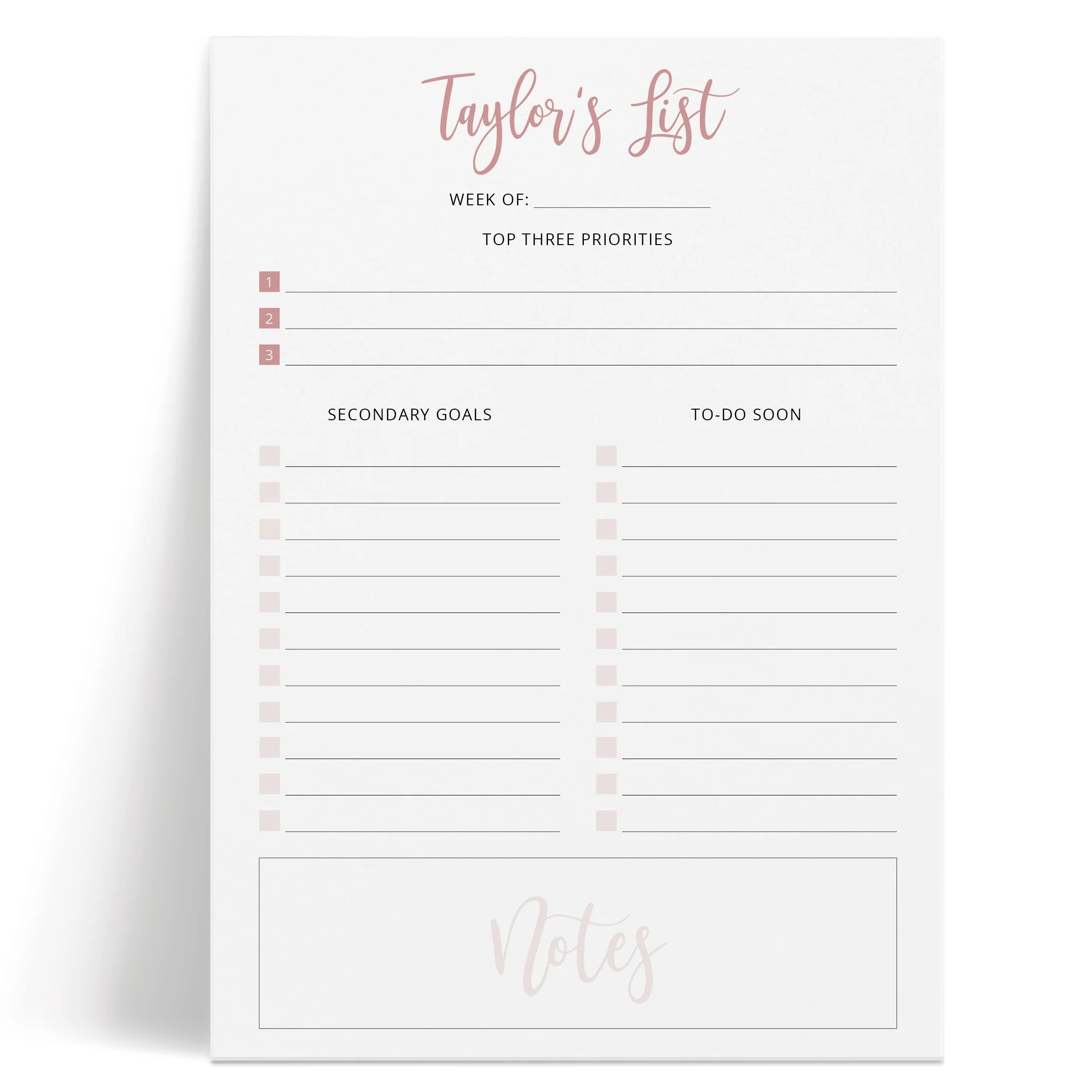 Goals: Notepad | Curio Press