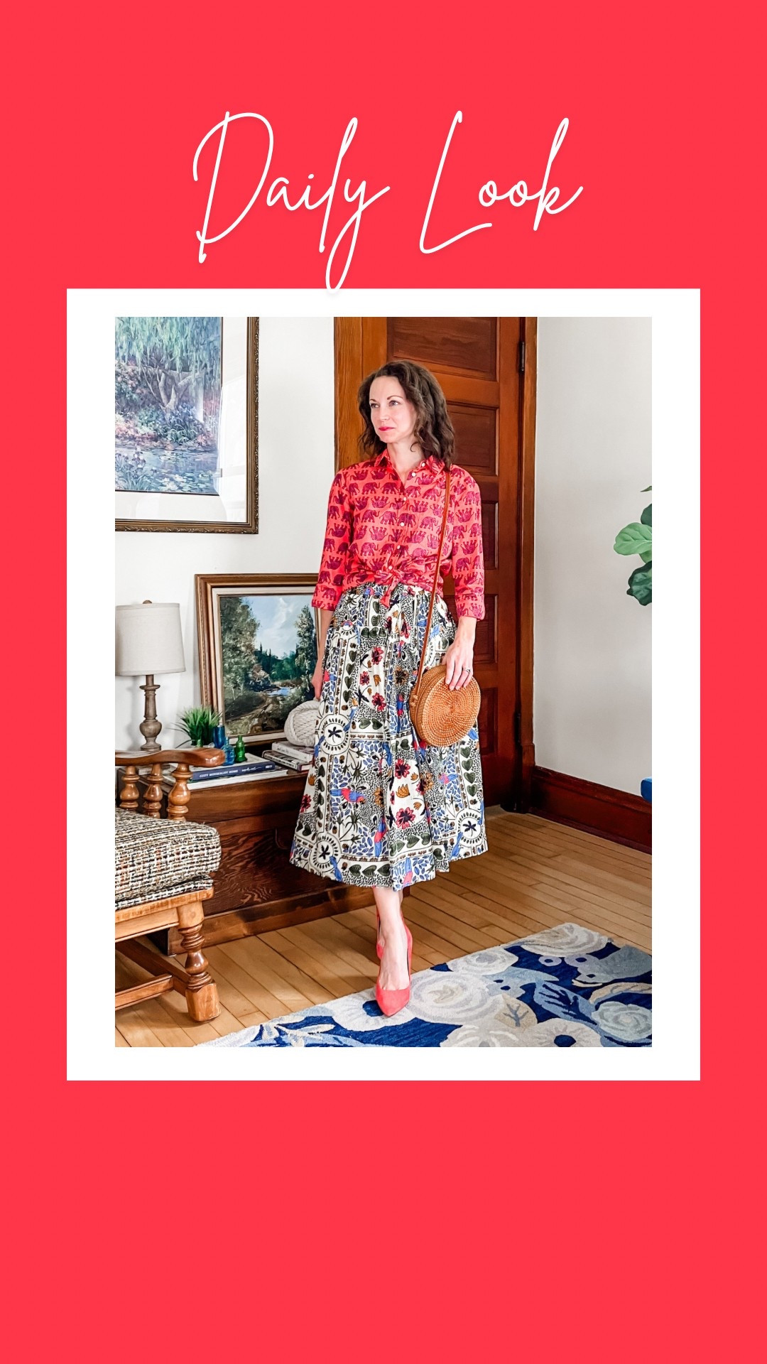 Fun spring outfit!
Petite outfit. Pattern mixing. Modest outfit. Mom outfit  

#LTKOver40 #LTKStyleTip #LTKPetite