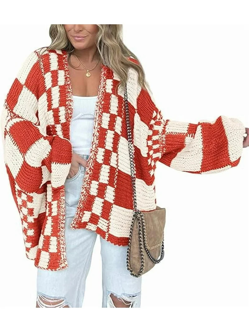 FreshPretty Casual Cardigan Sweater for Women Fall Long Sleeve Open Front Chunky Knit Sweaters Ch... | Walmart (US)