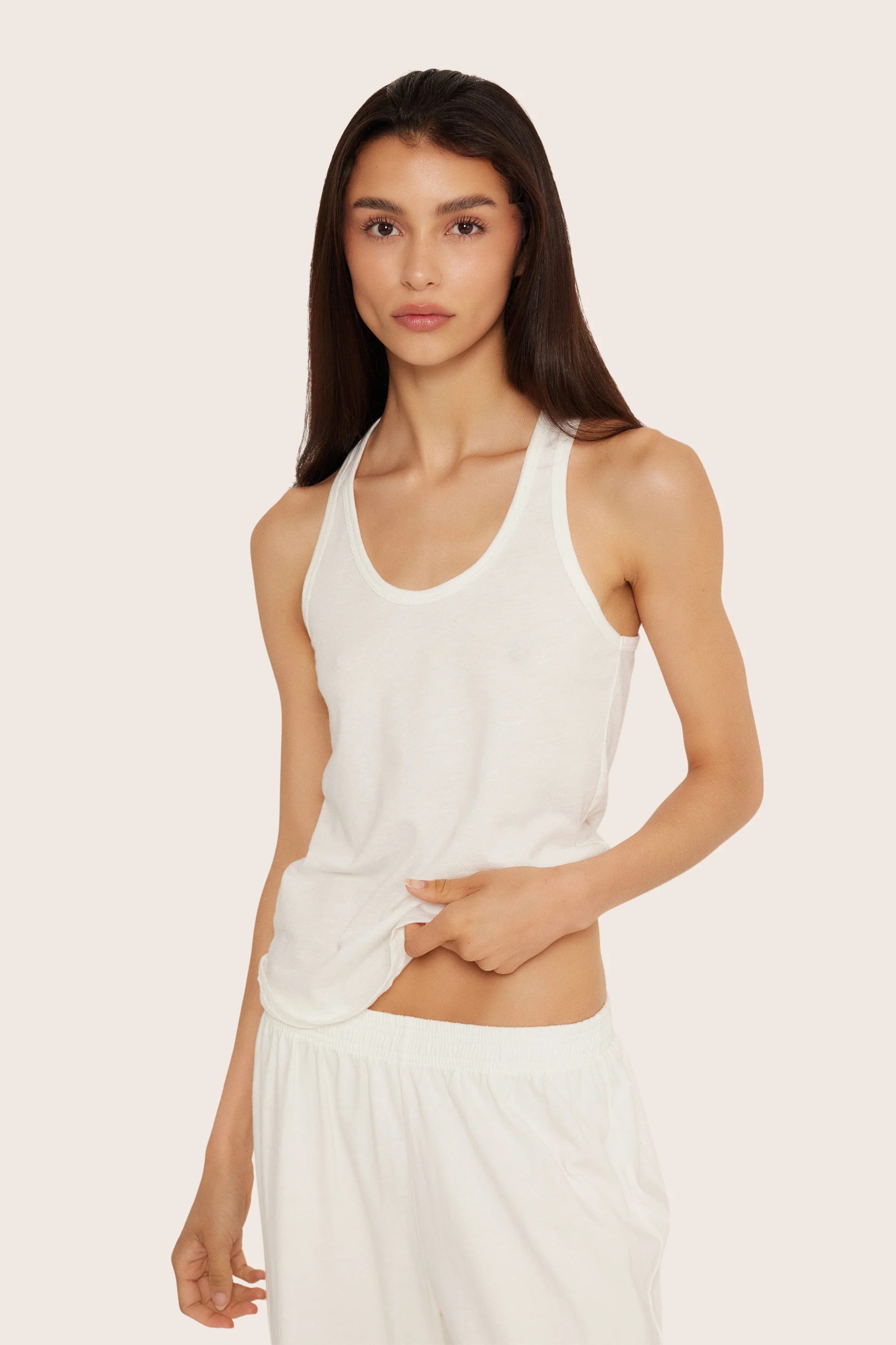 CLASSIC COTTON DAILY RACER TANK - BLANC | SET Active