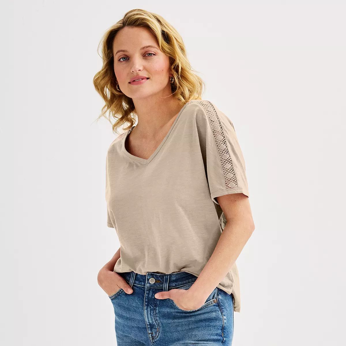 Women's Sonoma Goods For Life® Lace Dolman Tee | Kohl's