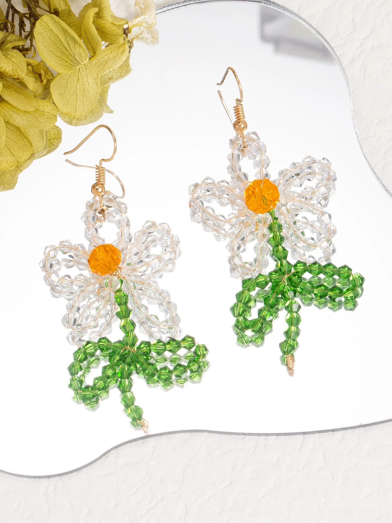 Beaded Flower Drop Earrings | SHEIN