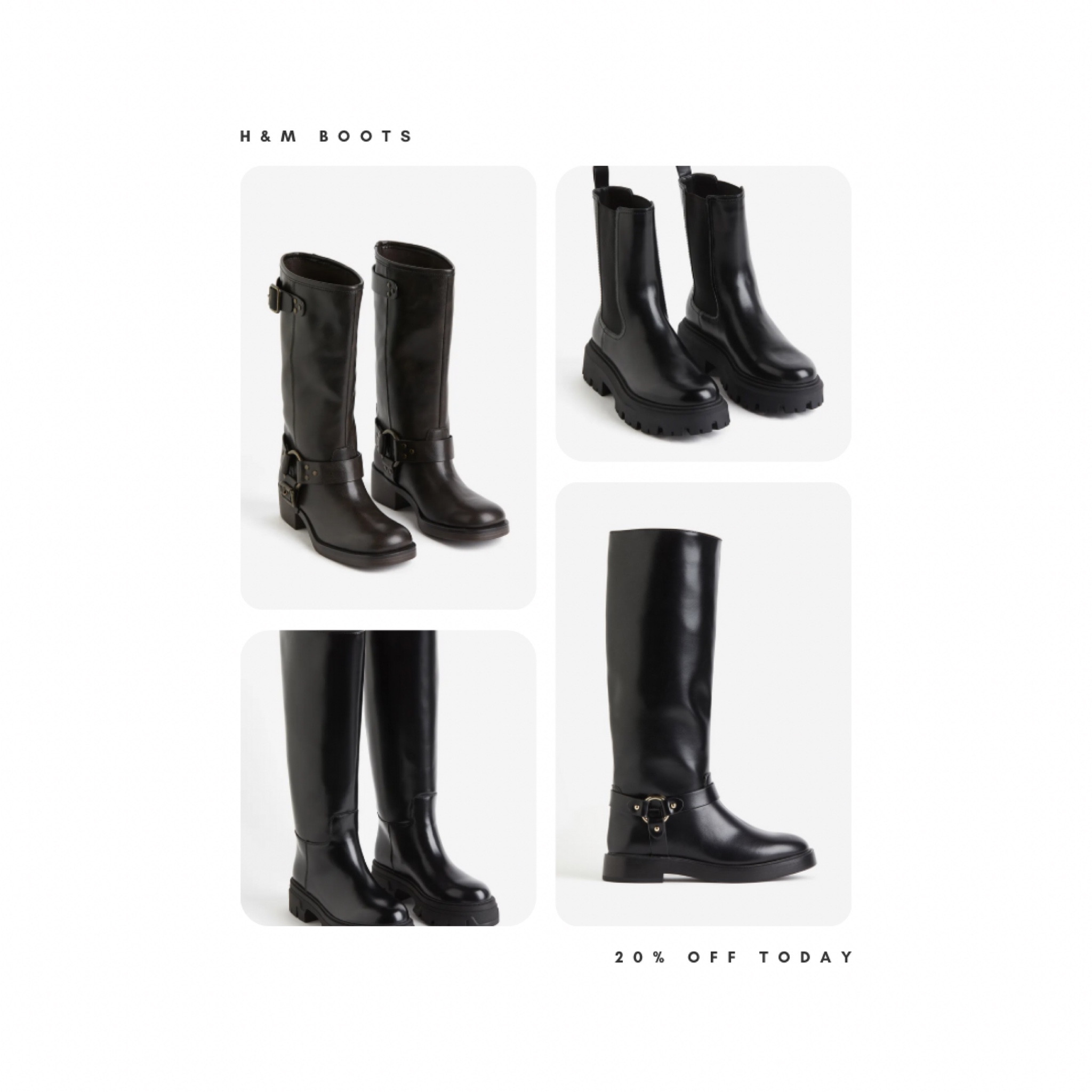 h and m black boots