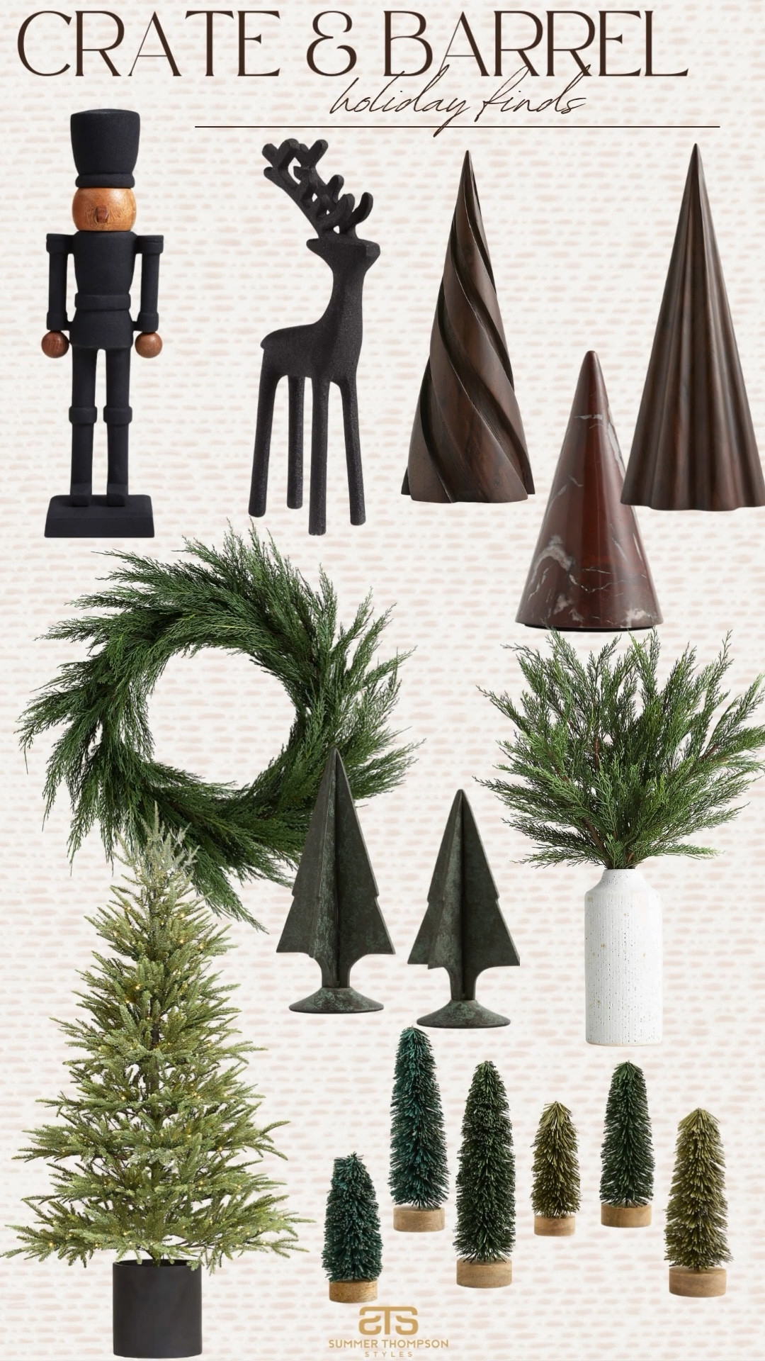 Crate & Barrel Holiday decor is so cute this year! 

Crate & barrel. Home decor. Decor accents. Wreath. Stems. Faux tree. Wooden trees. Nutcracker. Deer. Trending  

#LTKFindsUnder100 #LTKHoliday #LTKHome