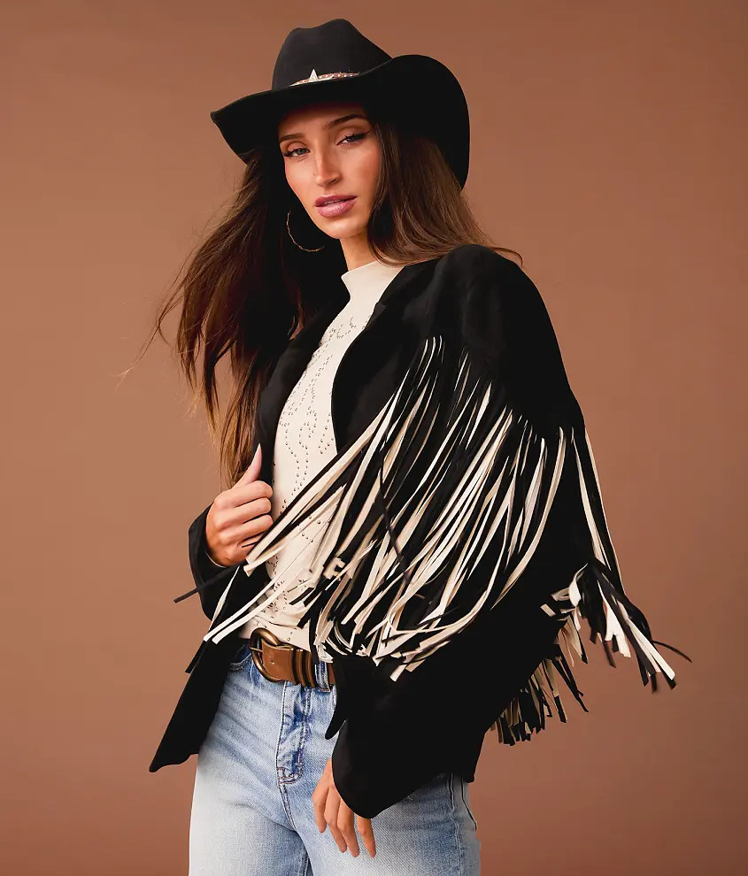 Flyaway Two Tone Fringe Jacket | Buckle