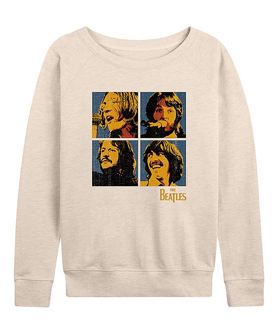 Hybrid THE BEATLES Women's Sweatshirts and Hoodies BIRCH - Birch The Beatles Band Grid Slouchy Pullo | Zulily