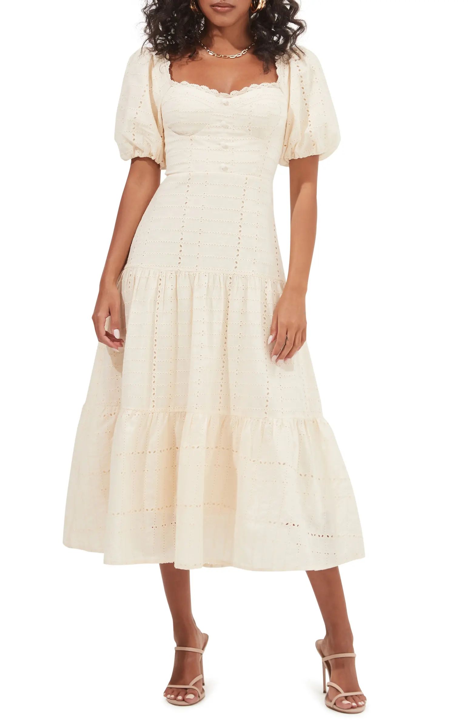 Baldwin Embroidered Tiered Ruffle Dress | Nordstrom