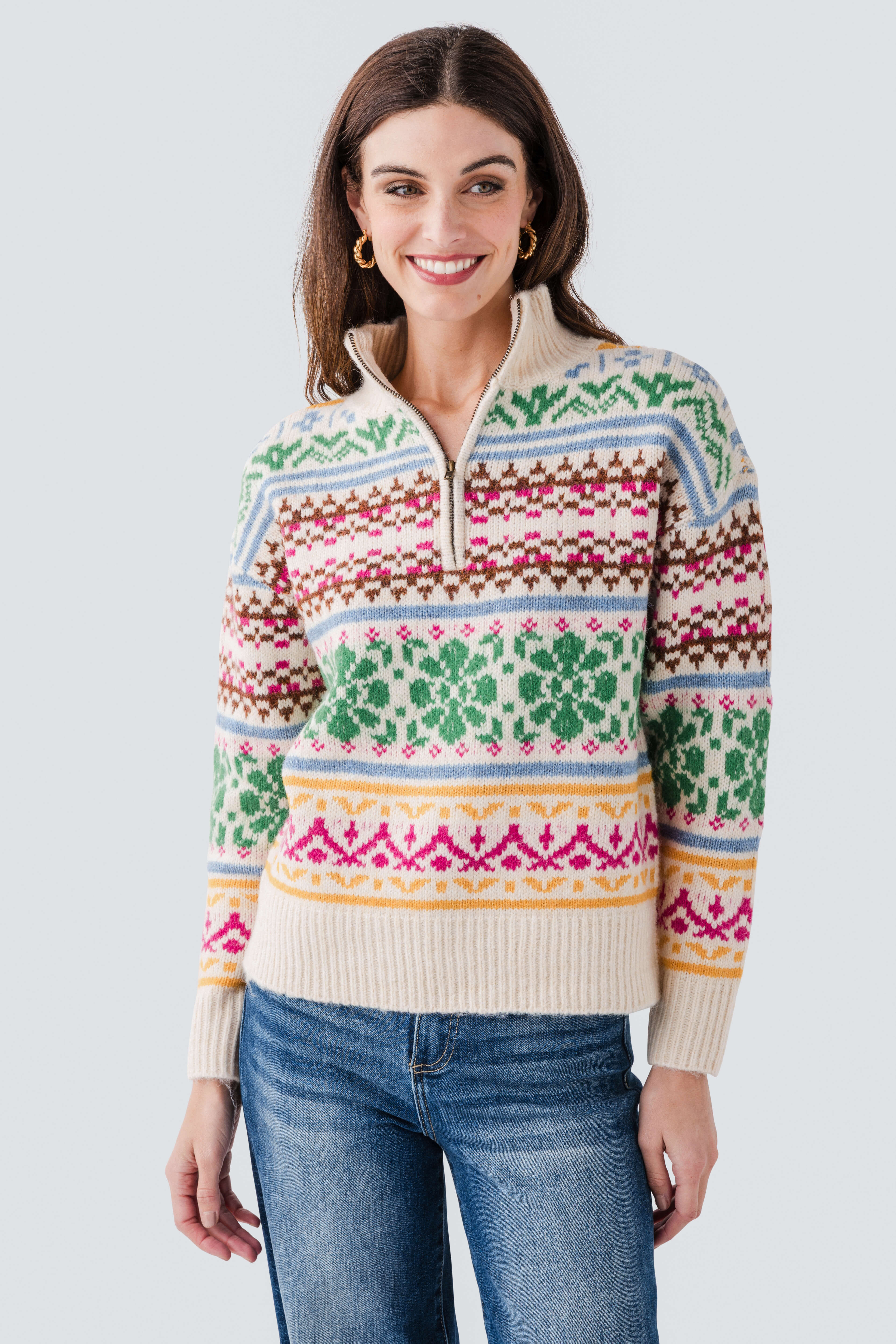 RD Style Urania Long Sleeve Troyer Neck Pullover | Social Threads
