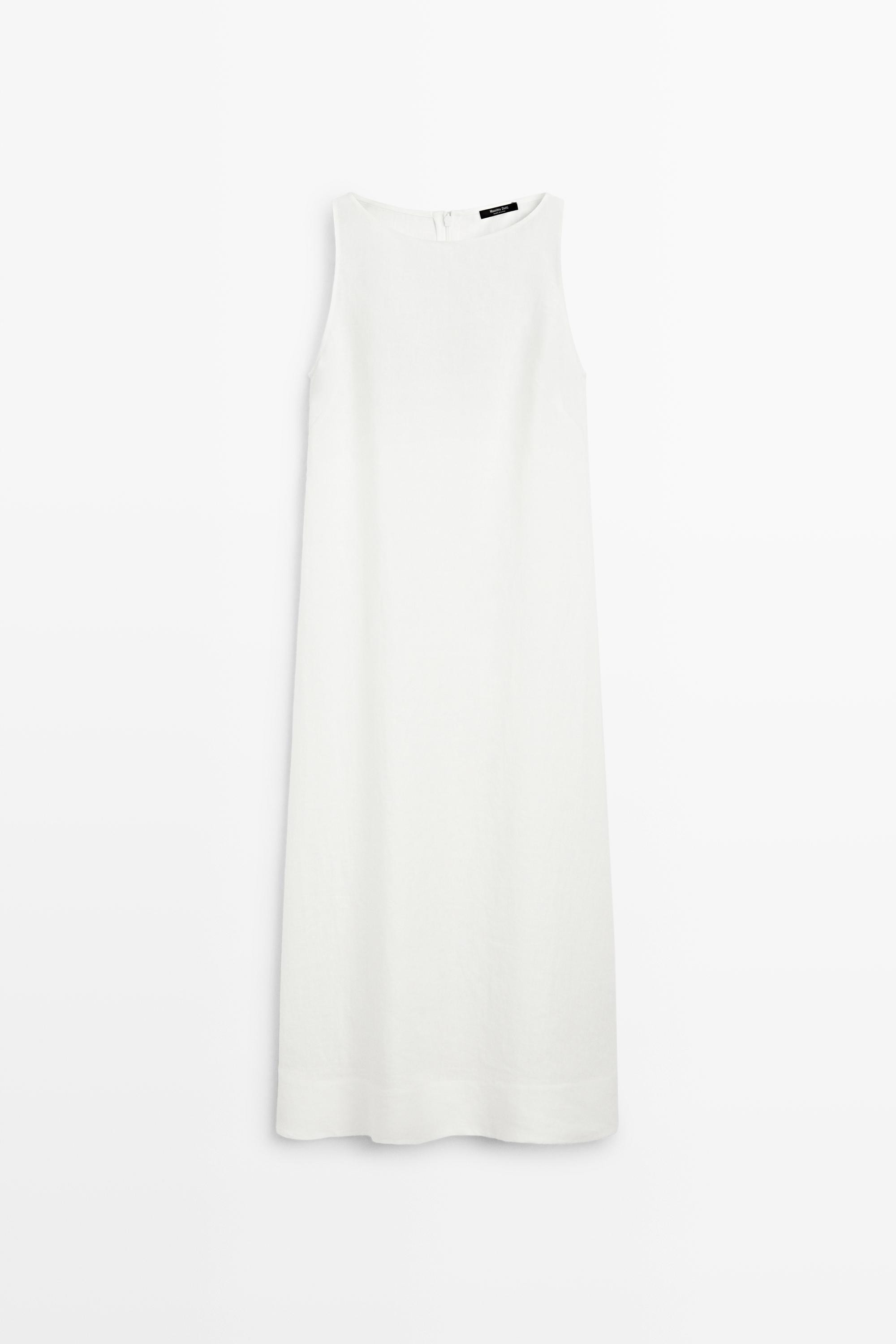 100% linen halter dress | Massimo Dutti UK