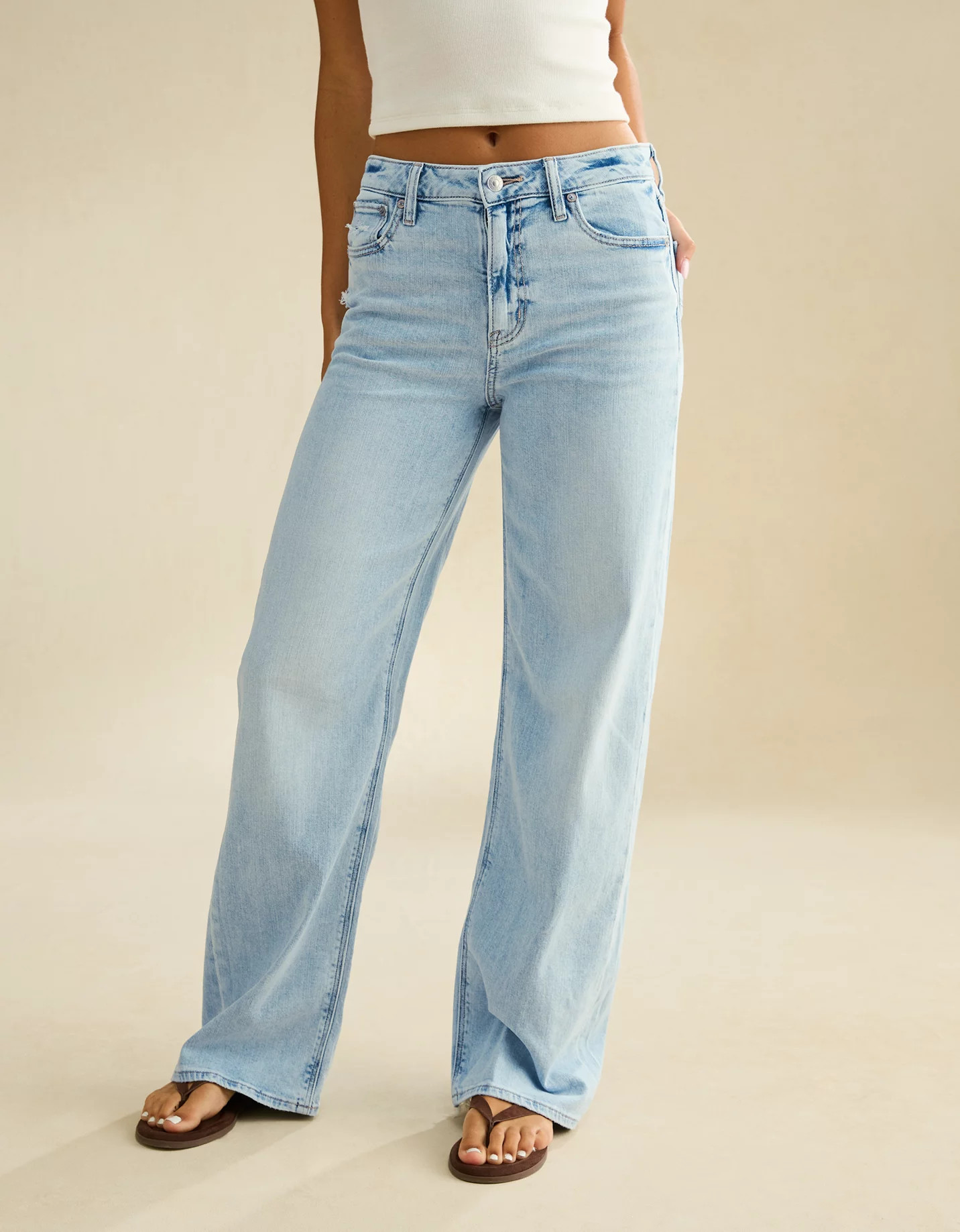 Dreamy Drape AE Super High-Waisted Baggy Wide-Leg Jean | American Eagle Outfitters (US & CA)