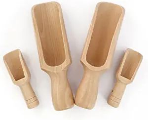 Wooden Scoop(5.5"+3")2Big 2Small bath salt scoop Natural Beech Wood Scoop for Flour, Bath Salt, S... | Amazon (US)