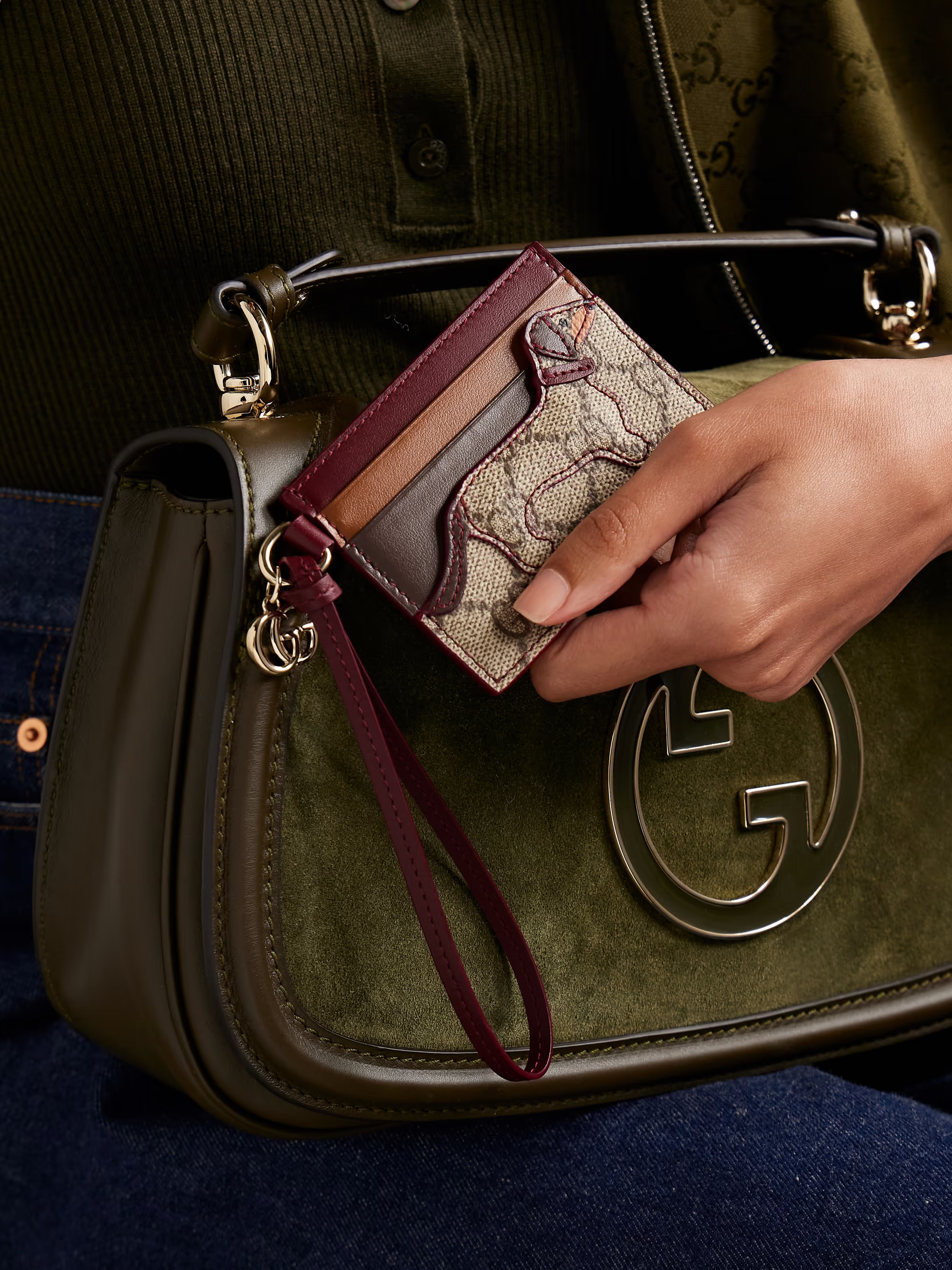 Appliquéd printed coated-canvas and leather cardholder | NET-A-PORTER APAC