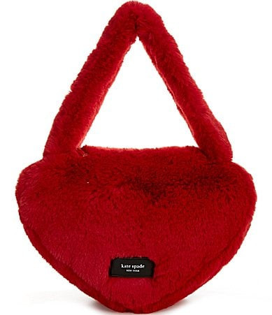 kate spade new york Luver Faux Fur Heart Novelty Tote Bag - Cherry Rouge | Dillard's