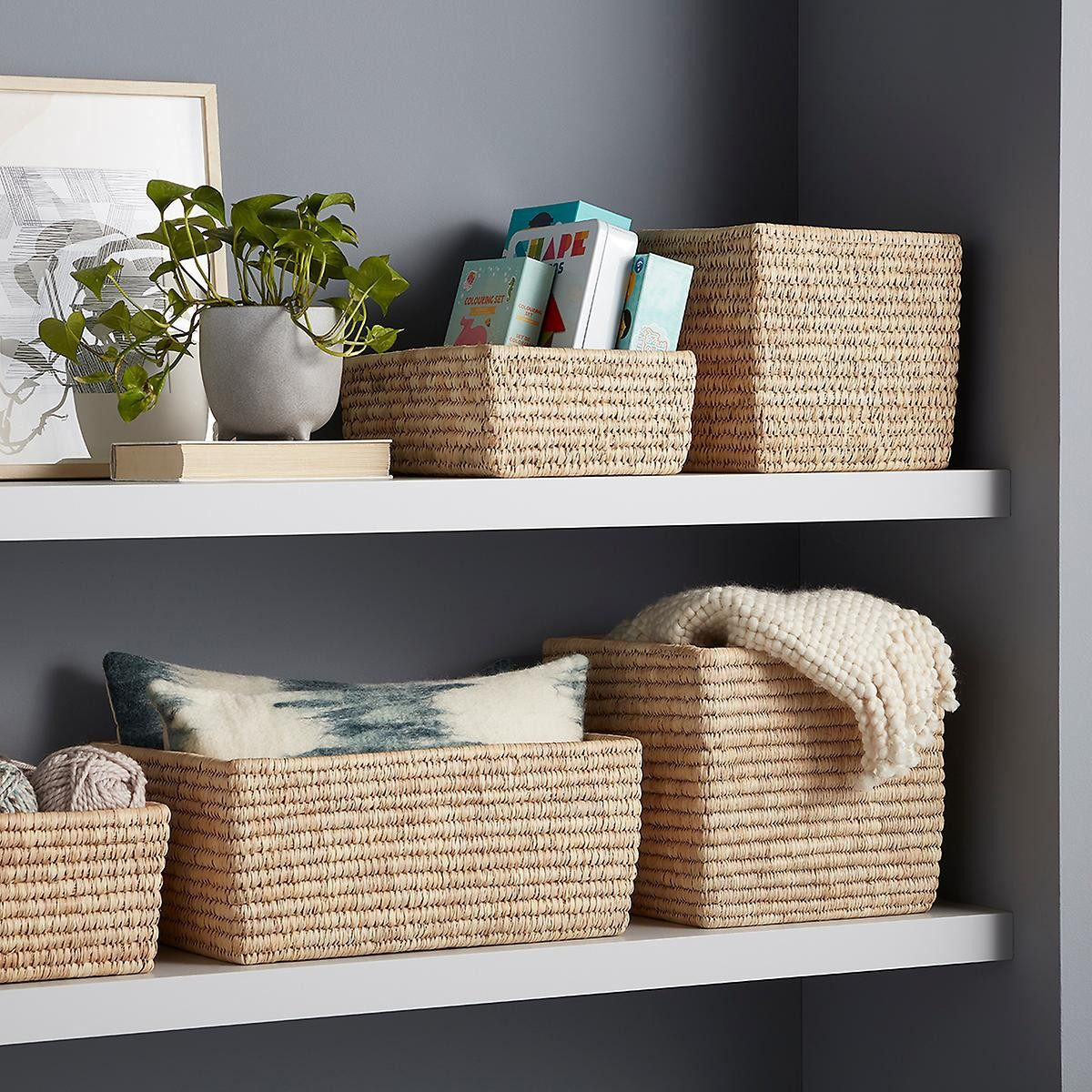 Hand-Woven Palm Leaf Baskets | The Container Store