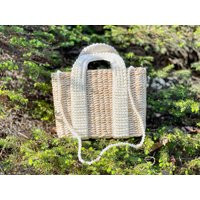 straw Pearl Handbag, Women's Summer Bag, Bamboo Purse, Beach Arc Wooden Fan Clutch | Etsy (US)