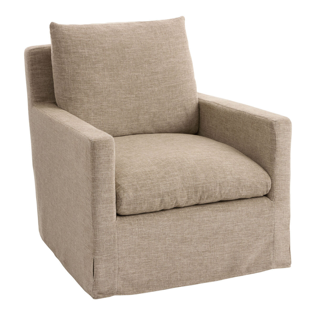 Brynn Feather Filled Swivel Chair in Mocha by World Market | World Market