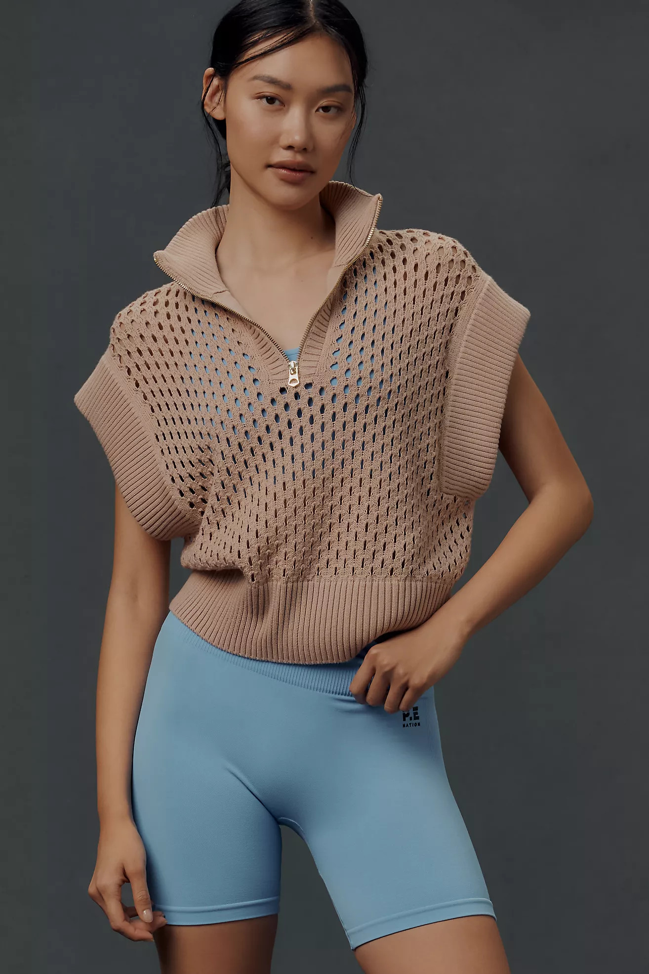 Varley Gaines Short-Sleeve Half-Zip Knit Pullover | Anthropologie (US)