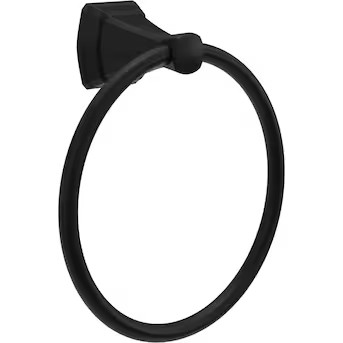 Delta Flynn Matte Black Wall Mount Single Towel Ring | Lowe's