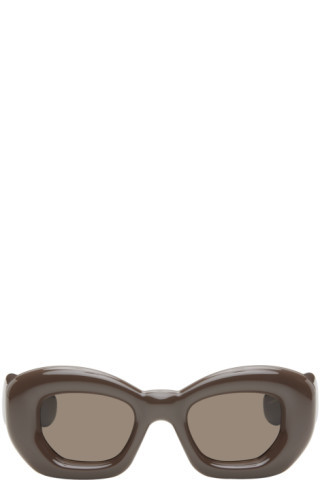 Brown Inflated Butterfly Sunglasses | SSENSE
