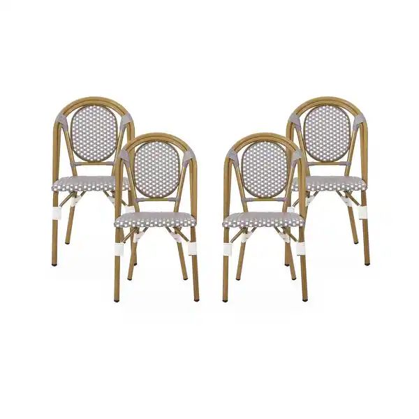 Remi Faux Bamboo/ Faux Rattan Outdoor French Bistro Chairs (Set of 4) by Christopher Knight Home ... | Bed Bath & Beyond