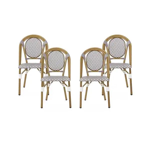 Remi Faux Bamboo/ Faux Rattan Outdoor French Bistro Chairs (Set of 4) by Christopher Knight Home ... | Bed Bath & Beyond