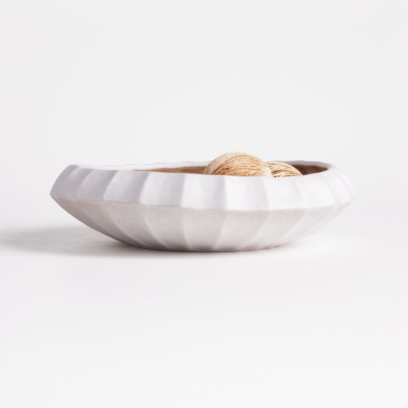 Warren White Stoneware Decorative Centerpiece Bowl + Reviews | Crate & Barrel | Crate & Barrel