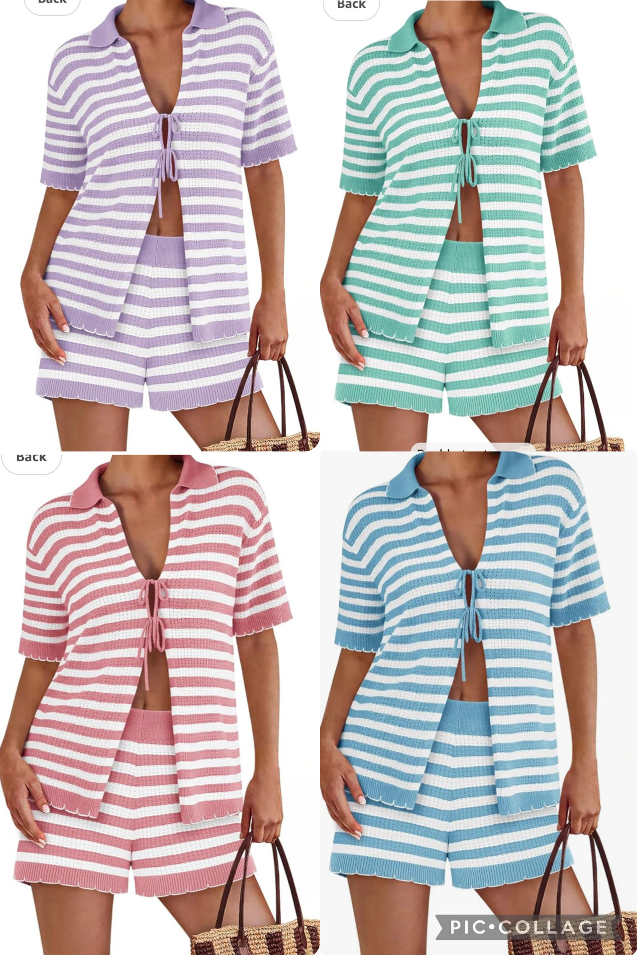 Amazon two piece striped set for the summer! Crochet two piece set for summer 
