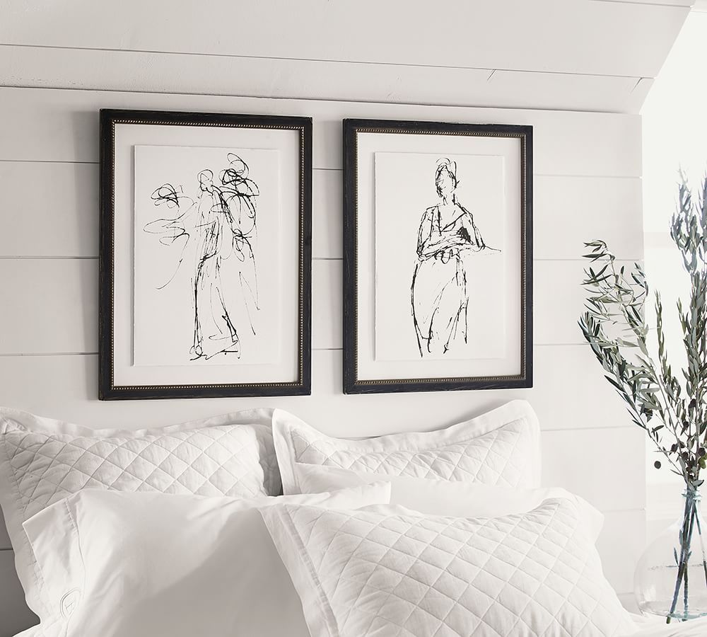 Gestural Figural Sketches Framed Print, 20 x 26&amp;quot;, Set of 2 | Pottery Barn (US)