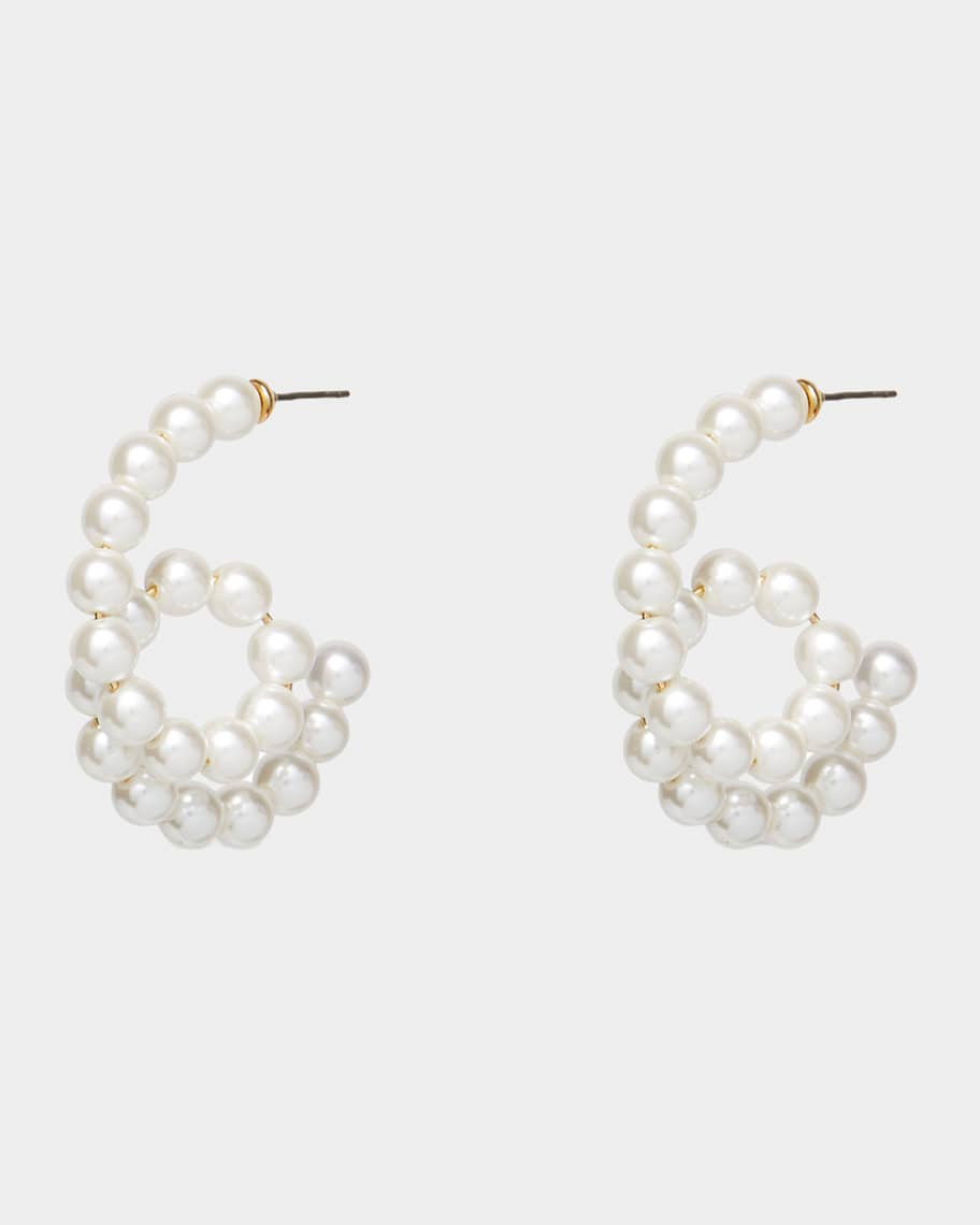 Pearly Loop-De-Loop Hoop Earrings | Neiman Marcus