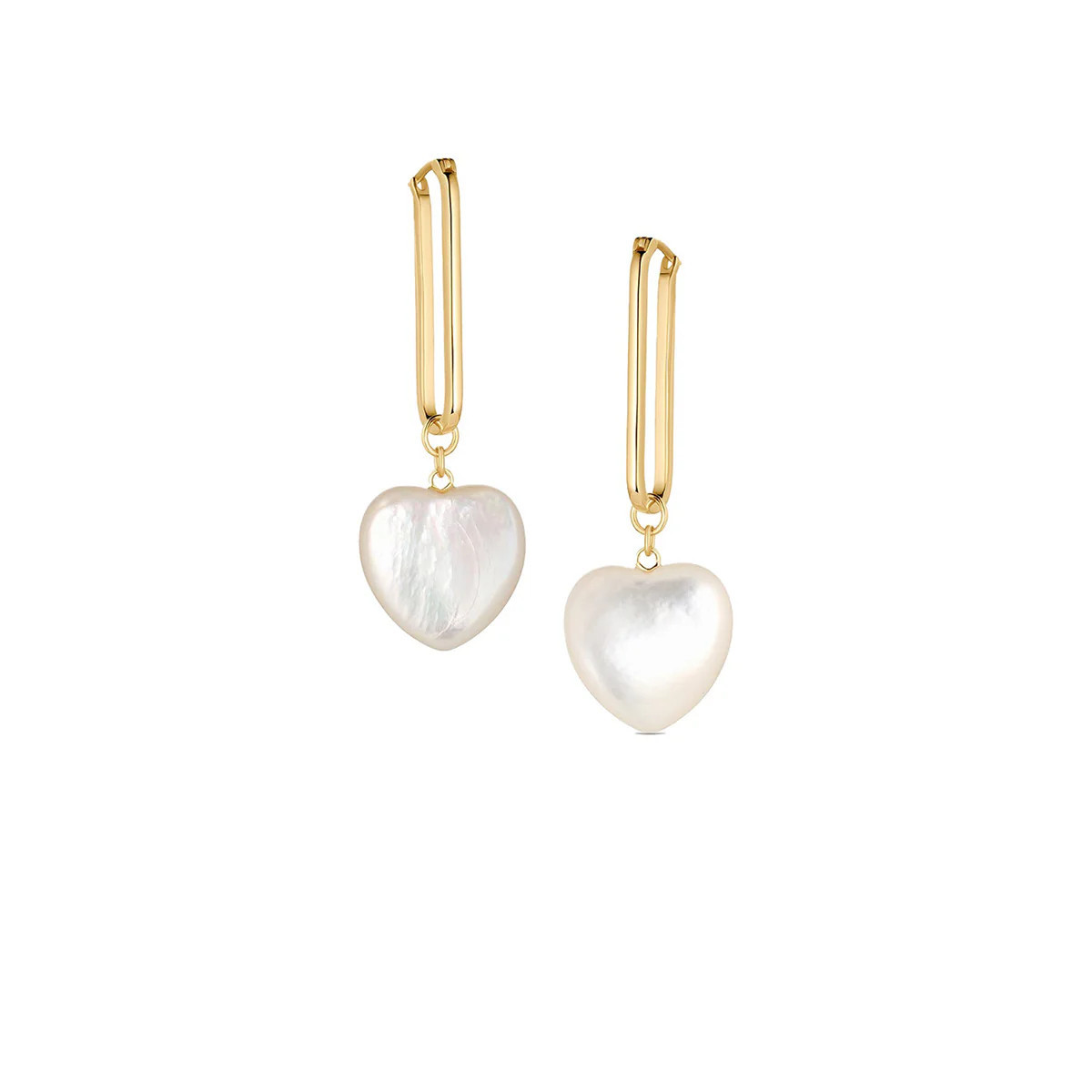 Gemma Mother Of Pearl Heart Earrings | Marysia 