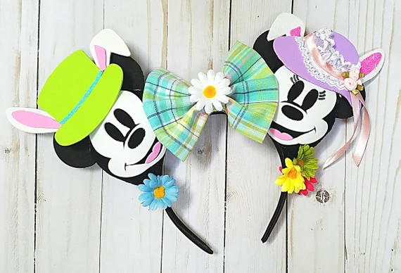 Easter Mouse Ears, Bunny Mouse Ears, Disney Easter Ears, Mickey Ears, Minnie Mouse Ears, Spring E... | Etsy (US)