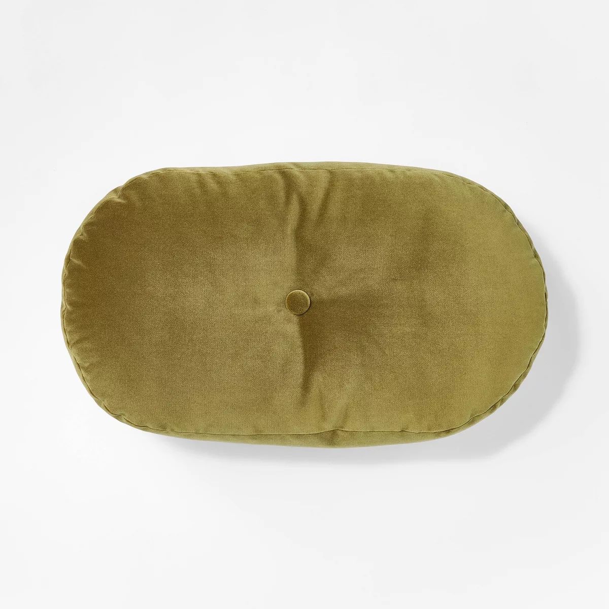 Velvet Oval Shaped Throw Pillow with Tufted Center Green - Threshold™ designed with Studio McGe... | Target