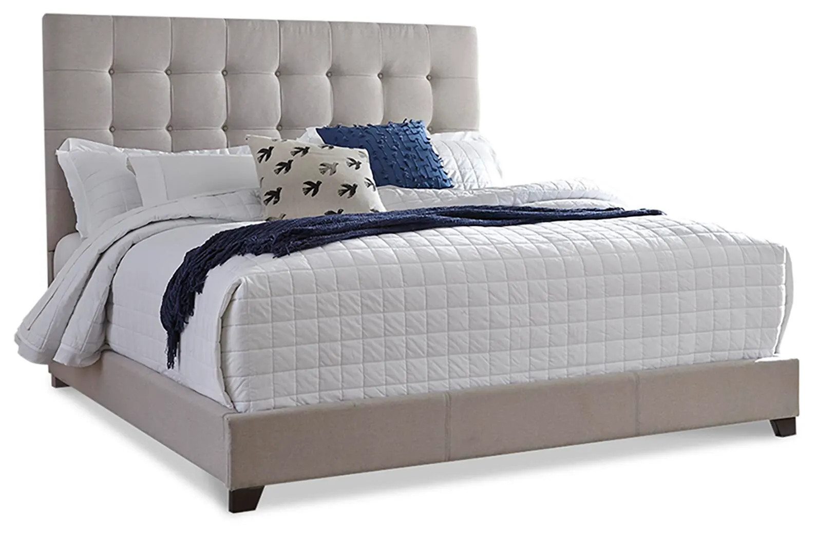 Dolante Queen Upholstered Bed with Square Button Tufting | Ashley | Ashley