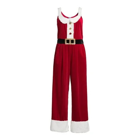 Sleeveless Christmas Jumpsuit for Women Cute Santa Overalls Xmas Holiday Romper One Piece Outfits | Walmart (US)