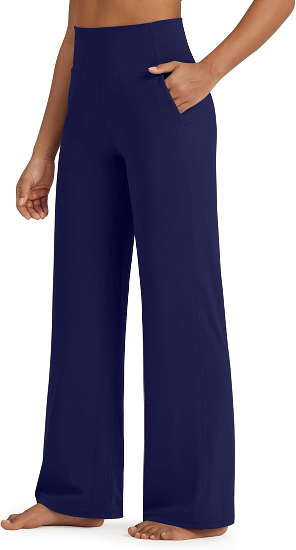 G4Free BareFeel Yoga Pants Women Wide Leg Pants with Pockets High Waisted Dress Pants Comfy Sweat... | Amazon (US)