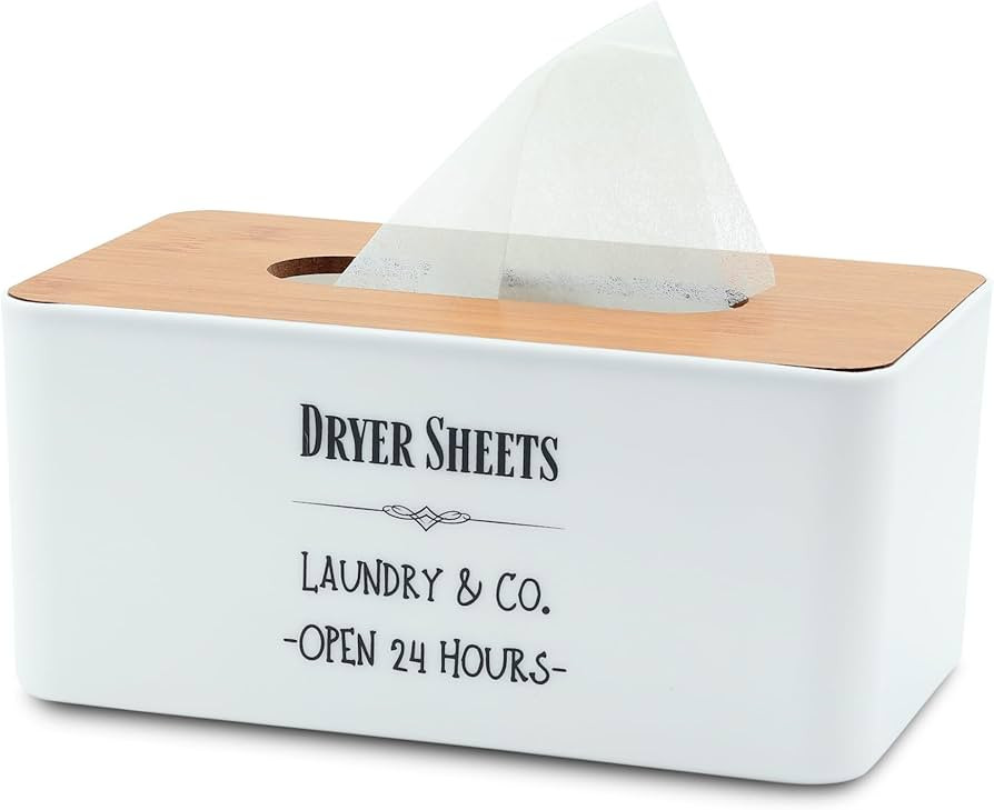 Dryer Sheet Holder - Dryer Sheet Container with Lid for Laundry Organization – Two-Sided Dryer ... | Amazon (US)