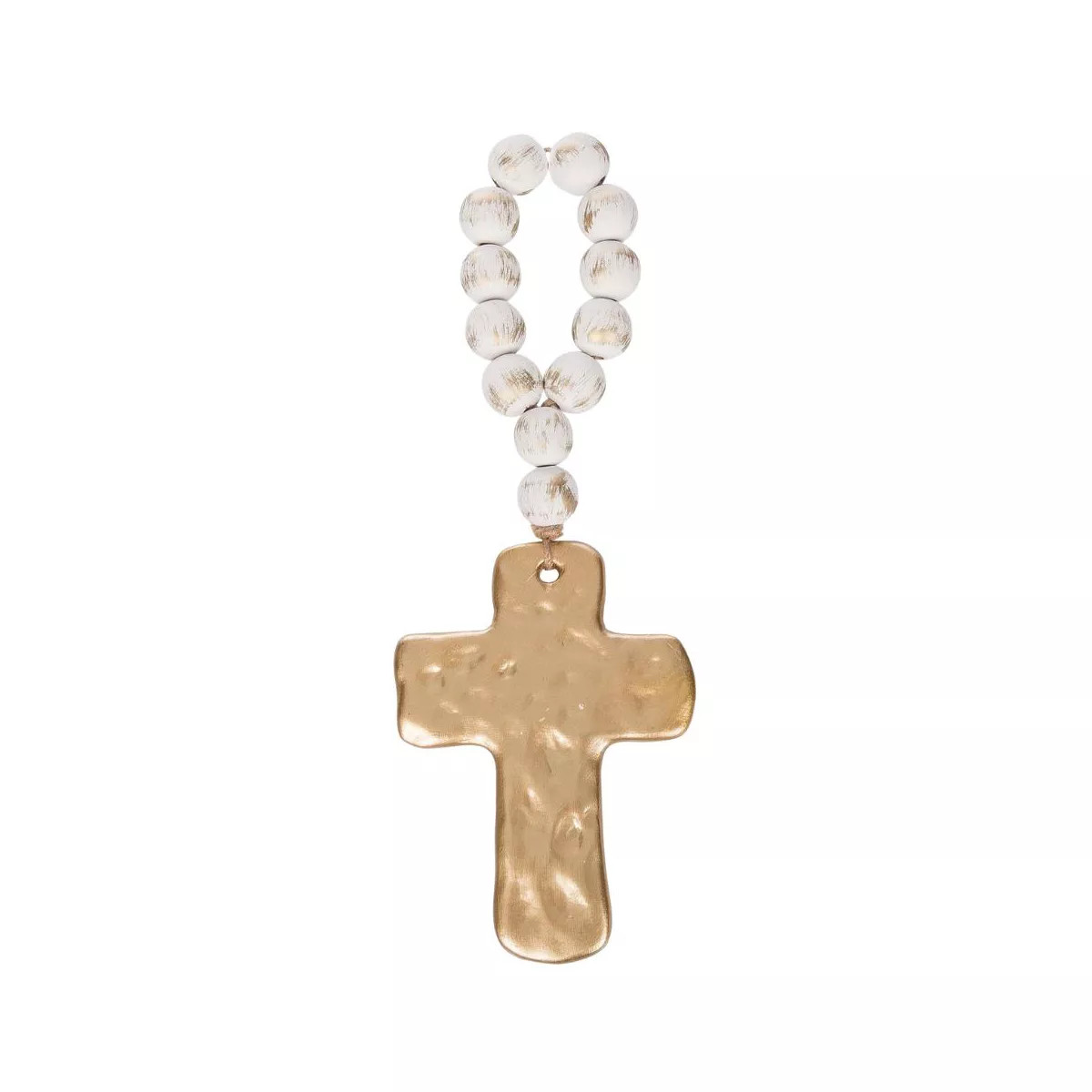 Transpac Wood Oversized Beads With Gold Resin Cross Home Decorations Easter | Target