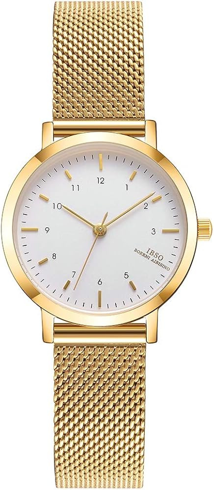 IBSO BOERNI AIBISINO Women Stainless Steel Band Watches Ladies Quartz Wristwatches Waterproof Mes... | Amazon (US)
