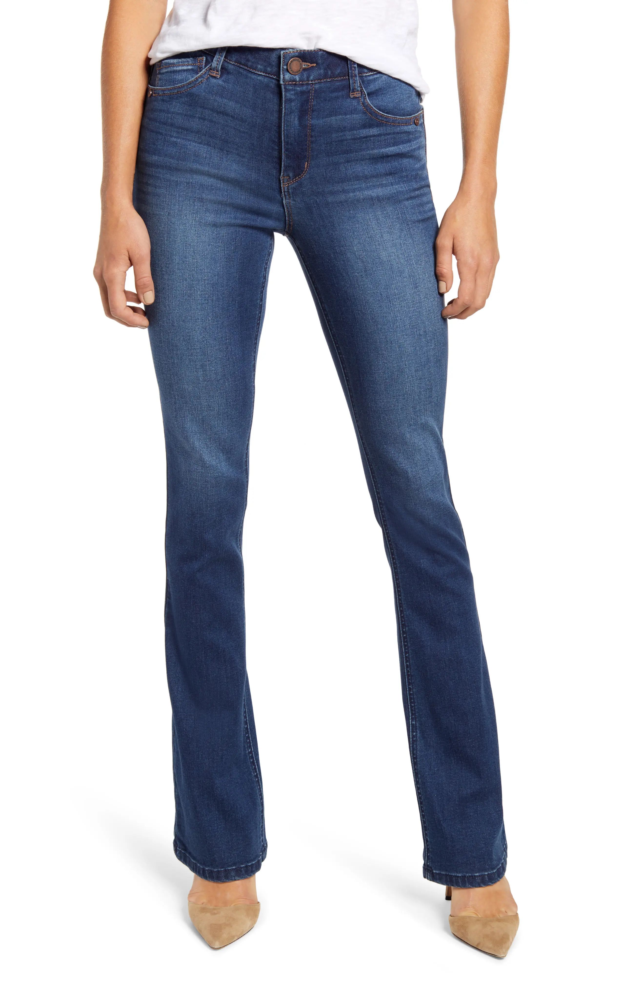 Wit & Wisdom Ab-Solution High Waist Itty Bitty Bootcut Jeans in Blue at Nordstrom, Size 16 | Nordstrom