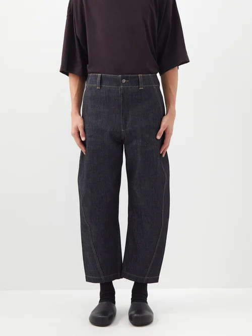 Studio Nicholson - Forth Cropped Relaxed-leg Jeans - Mens - Dark Blue | Matches (US)