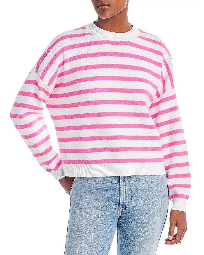 Cotton Stripe Drop Shoulder Sweater - 100% Exclusive | Bloomingdale's (US)