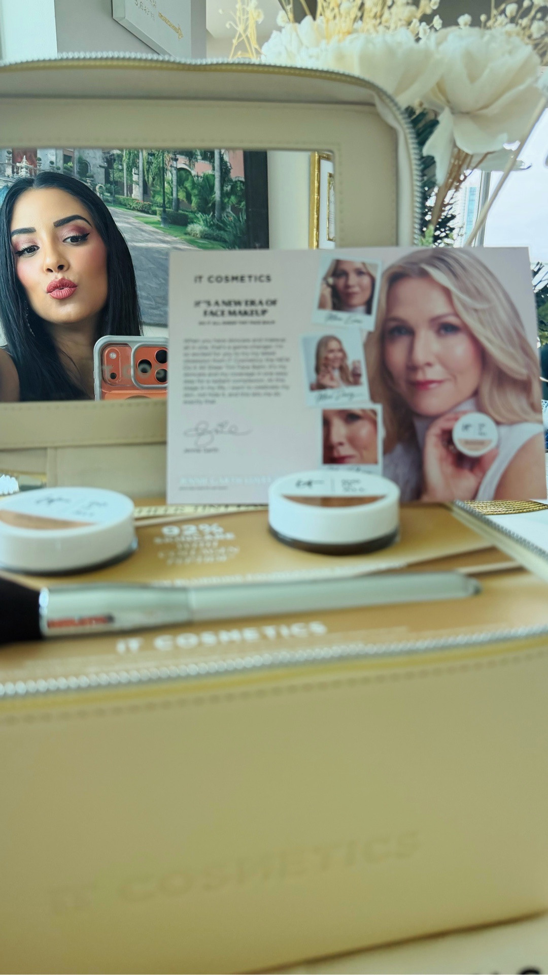 Wait… who sent me THIS? 👀✨ Part 1 of my unboxing of the brand new @itcosmetics Do It All Sheer Tint Face Balm that’s a 4-in-1 skin tint with collagen peptides, and there’s a card inside from @jenniegarth  (she just gets IT). The makeup bag it came in had me swooning 😌 It’s new and only at @ULTA Beauty  ✨ Just know that Part 2 (where I try it on) is going to show everything you need to know. Drop a 🌸 if you’re ready for a tutorial! 

#LTKBeauty #LTKselfcare #LTKstorytime