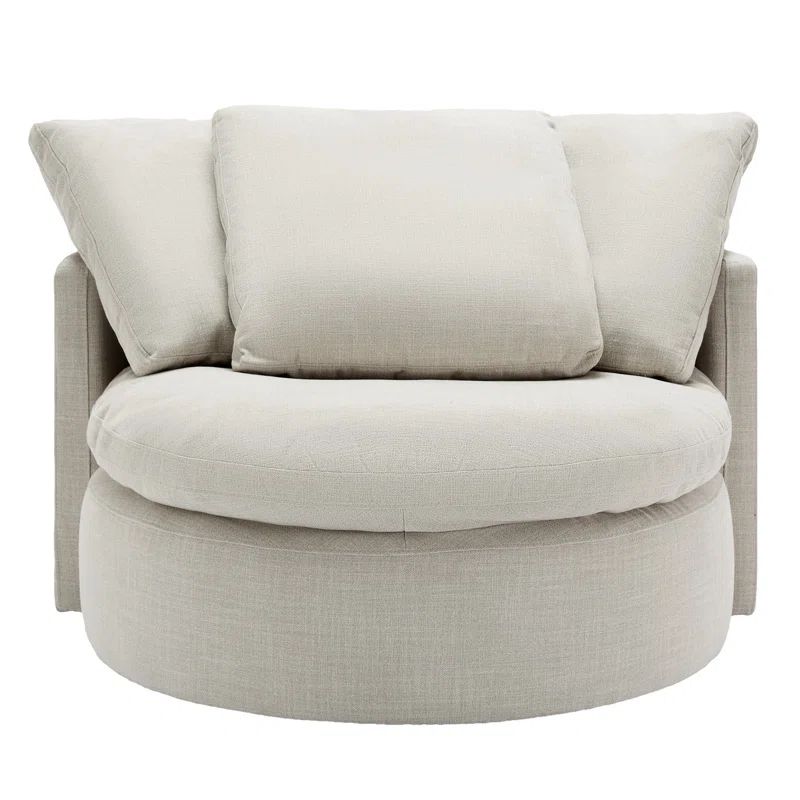 Kipp 46" Wide Upholstered Swivel Chair and a Half with Down Cushion | Wayfair North America