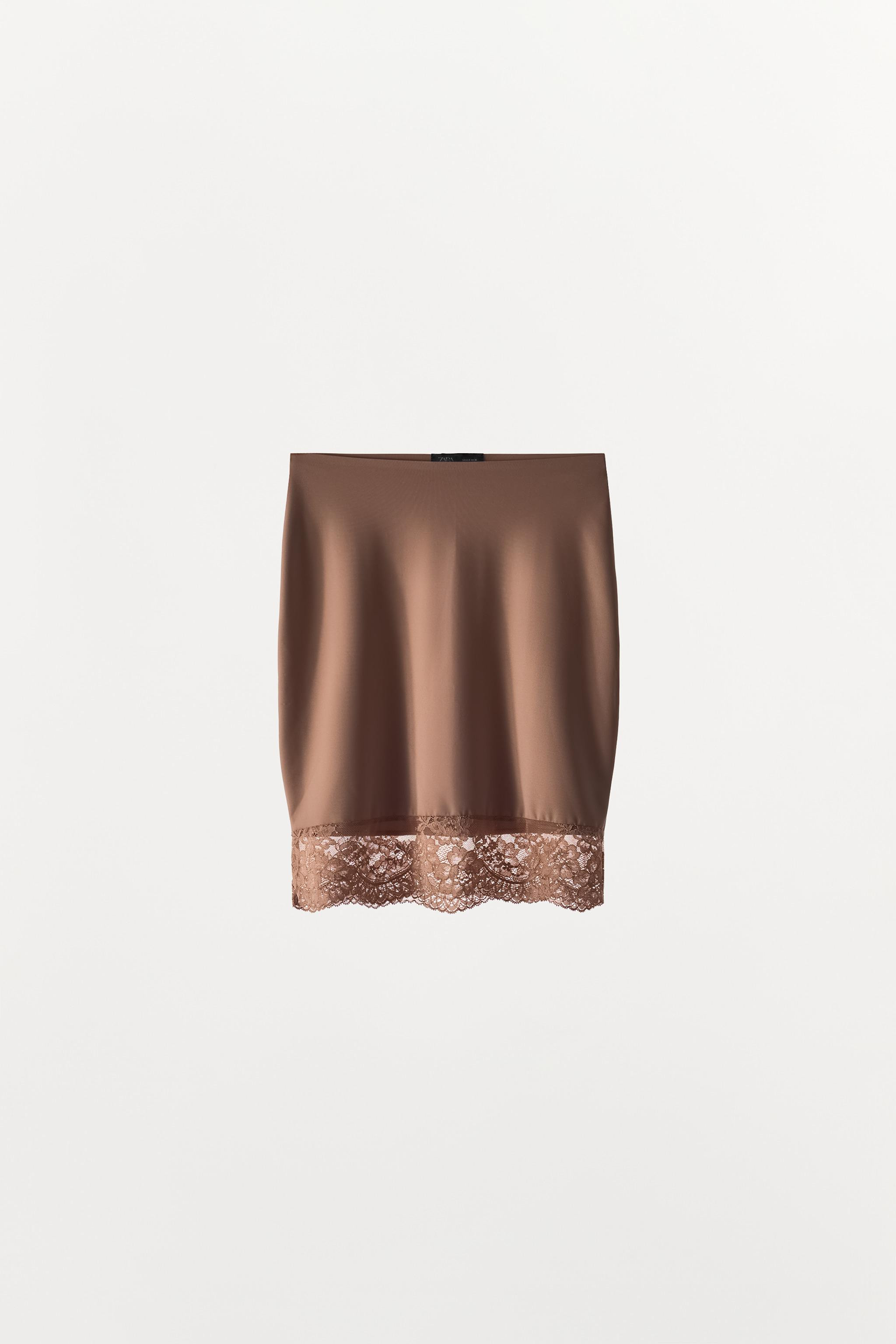 NYLON LACE LINING SKIRT | Zara Canada