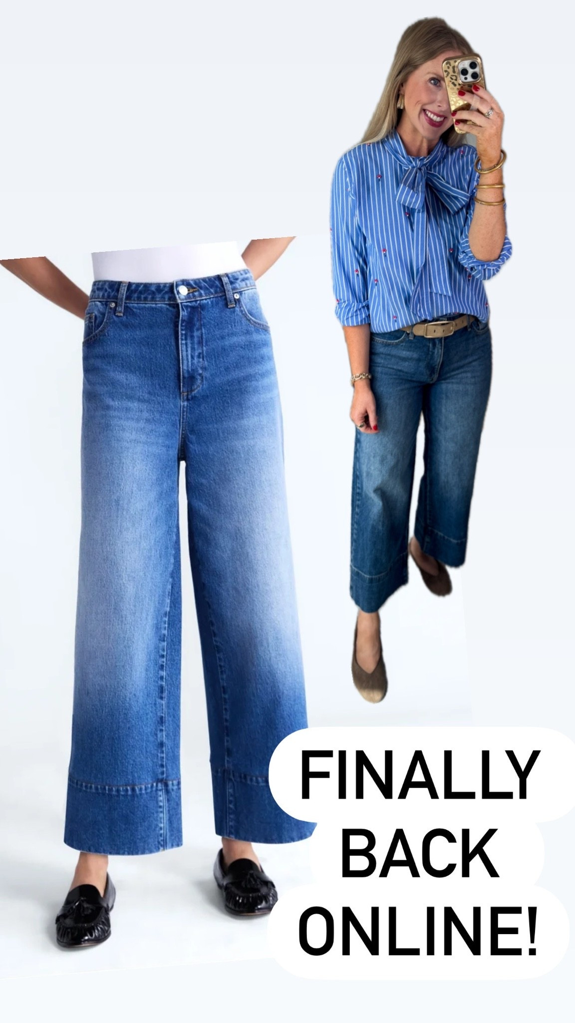 These cropped jeans are finally back online!!

#LTKootd