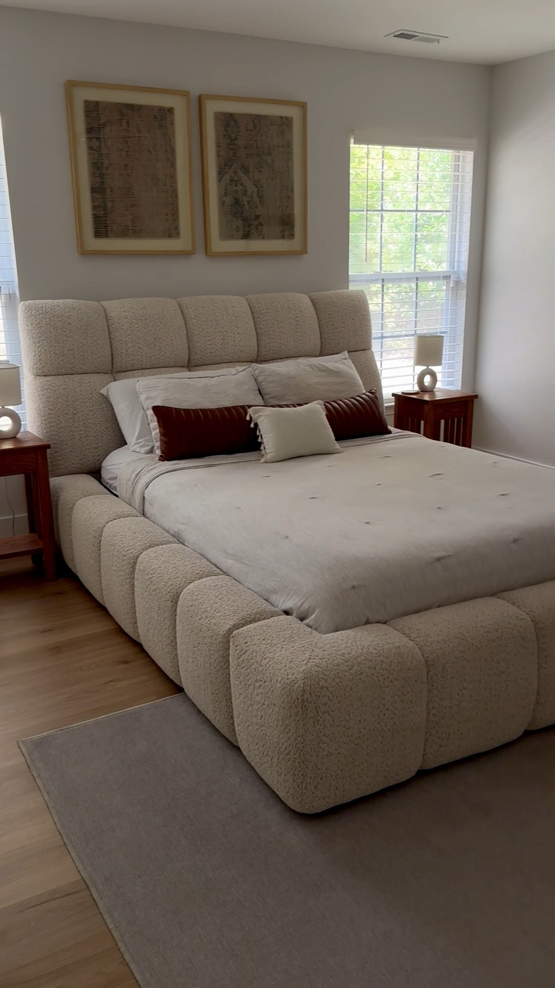 Need new nightstands still but bedroom decor linked!

AllModern Escape Fluffy River Rock King Upholstered Panel Bed is finally back in stock and on sale!!!

Target Space dyed grey linen cotton queen comforter set 

Ruggable solid gray 6x9 rug 

Target Threshold textured fabric framed wall art set 

Aspen 52 in. Dimmable LED Indoor/Outdoor Black Smart Ceiling Fan with Light and Remote, Works with Alexa/Google Home

Linked the dresser and nightstands I’ll be getting to complete the room

Master bedroom, primary bedroom, bedroom refresh, bedroom furniture, bedding, platform bed, upholstered bed, modern bedroom decor 

#LTKStyleTip #LTKHome #LTKSaleAlert