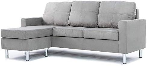 Divano Roma Furniture Small Space Modern Sectional Sofa, Gray | Amazon (US)