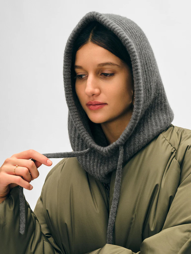 Cashmere Ribbed Balaclava | White and Warren